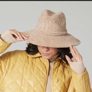 San Diego hat co Chenille Tan Woven knit wide brim fedora Hat Sun fashion